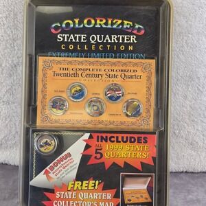 American Historic Society 1999 Colorized State Quarter Collection 6 Coin Set